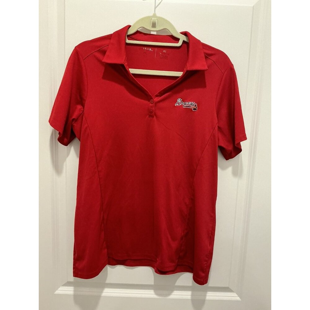 Atlanta Braves Antigua Polo XL Ladies V-Neck Shirt S/S